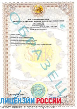 Образец сертификата соответствия (приложение) Курск Сертификат ISO 14001